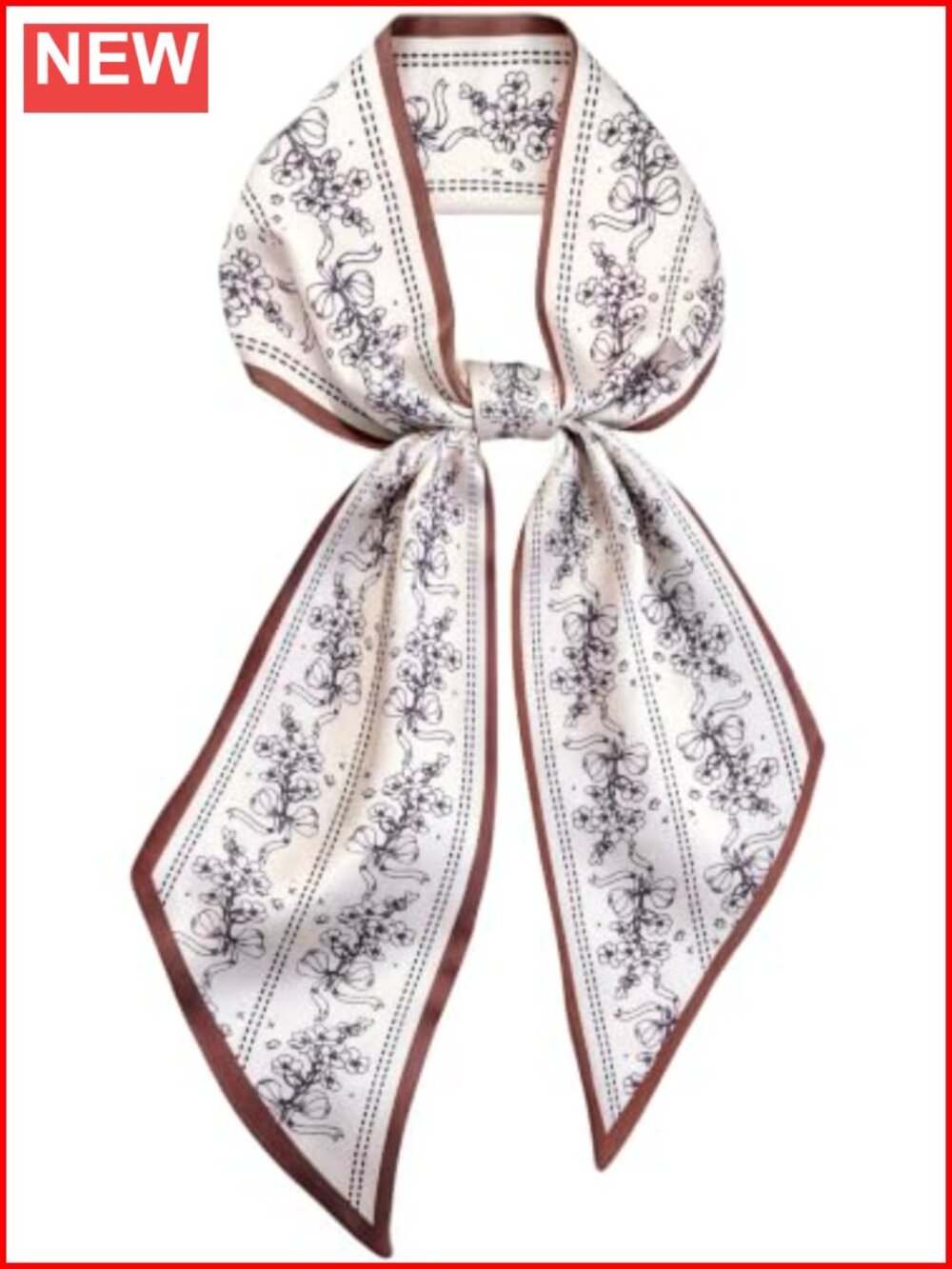 Silky Satin Skinny Scarf Hair Neck Bag Accent Versatile All-Season